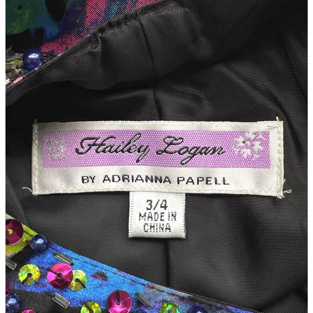 Hailey Logan By Adrianna Papell Abstract Multicolor Maxi Dress Size 3/4 Formal - Picture 5 of 13